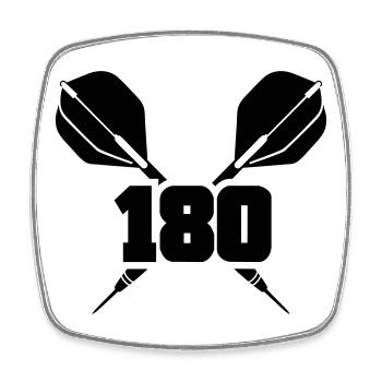 darts 180 - Square fridge magnet - white - Front