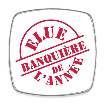 Banquière - Viereckiger Kühlschrankmagnet - Weiß - Vorne