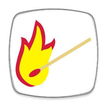 fire - Square fridge magnet - white - Front