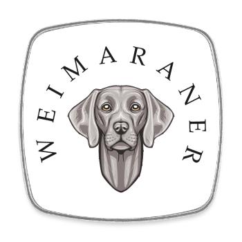 Weimaraner - Viereckiger Kühlschrankmagnet - Weiß - Vorne