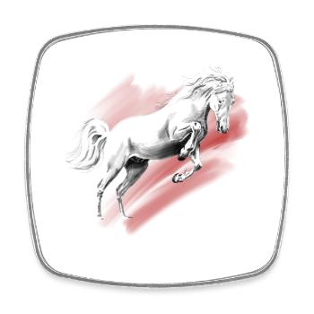 Horse - Square fridge magnet - white - Front