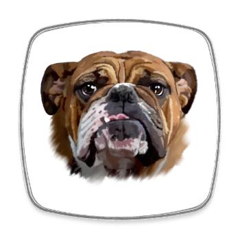 Bulldog - Square fridge magnet - white - Front