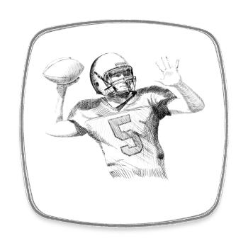 American football - Viereckiger Kühlschrankmagnet - Weiß - Vorne