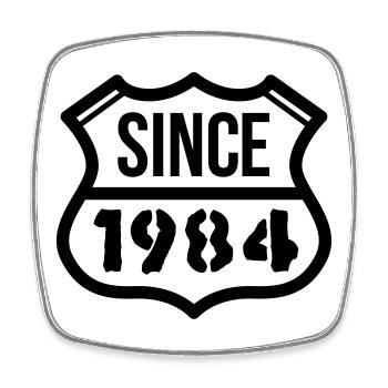 1984 - Viereckiger Kühlschrankmagnet - Weiß - Vorne