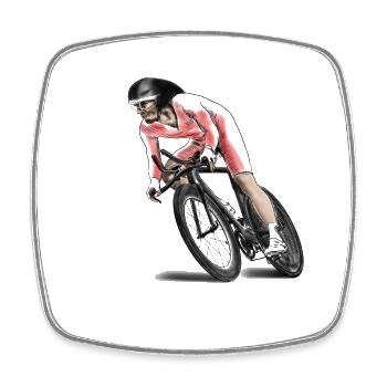 coureurs cyclistes - Magnet carré - blanc - Devant