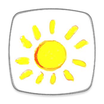 sun sun - Square fridge magnet - white - Front
