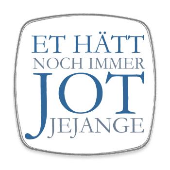 Et hätt noch immer jot jejange Köln Spruch (Blau) - Viereckiger Kühlschrankmagnet - Weiß - Vorne
