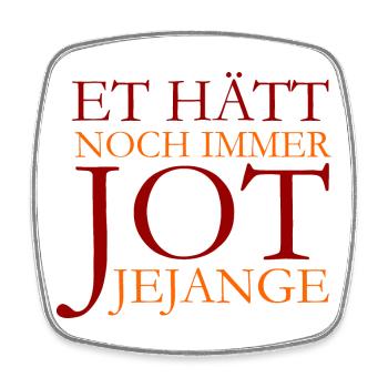 Et hätt noch immer jot jejange Köln Spruch (Rot) - Viereckiger Kühlschrankmagnet - Weiß - Vorne