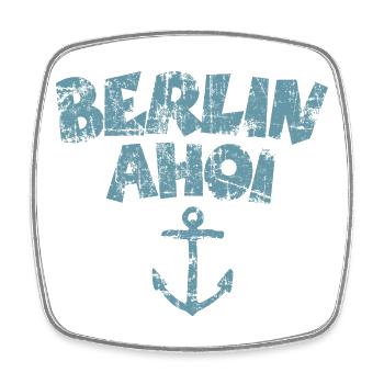 Berlin Ahoi Anker Vintage Hell - Viereckiger Kühlschrankmagnet - Weiß - Vorne