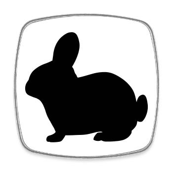 Rabbit - Square fridge magnet - white - Front