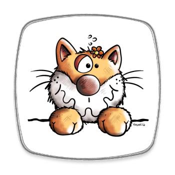 Mignon Chaton - Magnet carré - blanc - Devant