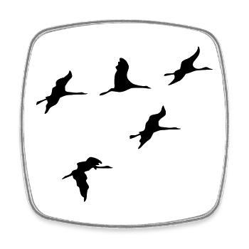 kraniche vogel reise - Viereckiger Kühlschrankmagnet - Weiß - Vorne