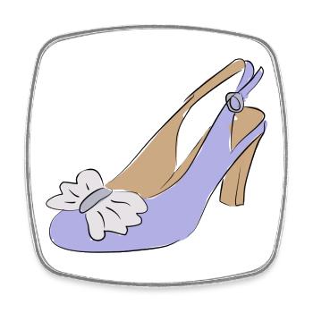 Damenschuh Schuh Mode - Viereckiger Kühlschrankmagnet - Weiß - Vorne
