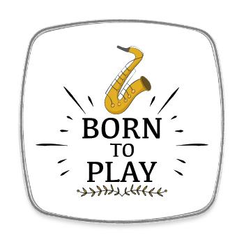 saxophone - Square fridge magnet - white - Front