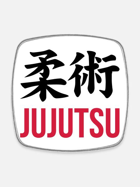 Jujutsu Jiu Jitsu Jiujitsu Ju-jitsu Jiu-jitsu - Square fridge magnet - white
