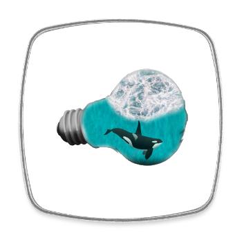 Orc-themed Ocean Shard - Square fridge magnet - white - Front