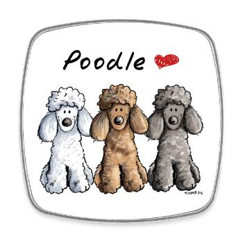 Pudel Liebe - Viereckiger Kühlschrankmagnet - Weiß - Vorne