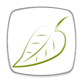 feuille - Magnet carré - blanc - Devant