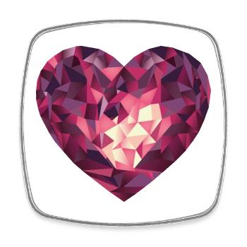 Herz Edelstein Valentinstag Muttertag - Viereckiger Kühlschrankmagnet - Weiß - Vorne