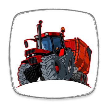 0856 case cart red border - Square fridge magnet - white - Front
