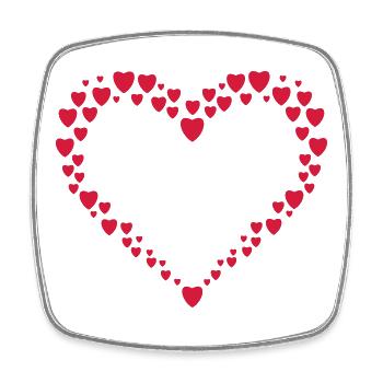 herzen liebe valentinstag - Viereckiger Kühlschrankmagnet - Weiß - Vorne