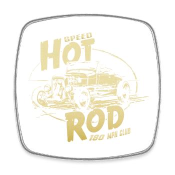 Garage Hot Rod V8 - Magnet carré - blanc - Devant