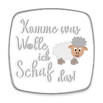 Ich schaffe das, ich Schaf das lustiges Motiv - Viereckiger Kühlschrankmagnet - Weiß - Vorne