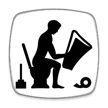 Toilet - toilet - Square fridge magnet - white - Front