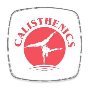 handbalance handstand sun calisthenics Logo Team - Viereckiger Kühlschrankmagnet - Weiß - Vorne