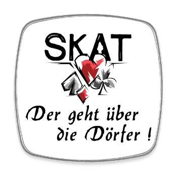 Skat lustige Sprüche Spielfarben Spielblatt Logo - Viereckiger Kühlschrankmagnet - Weiß - Vorne
