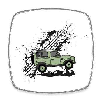 Defender 90 Splash - Square fridge magnet - white - Front