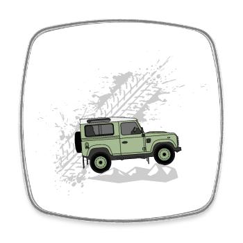 Defender 90 Splash - Square fridge magnet - white - Front