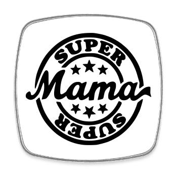 Super maman, maman, fête des mères, cadeau pour le lundi* - Magnet carré - blanc - Devant
