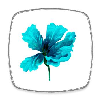 Blume - Viereckiger Kühlschrankmagnet - Weiß - Vorne