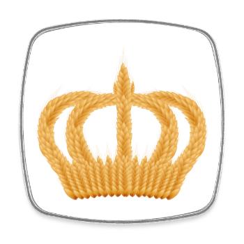 couronne royale d'épis de blé - Magnet carré - blanc - Devant