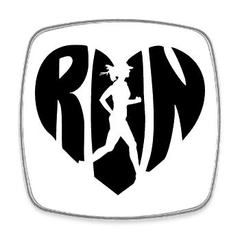 Run woman - Square fridge magnet - white - Front