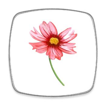 Blume - Viereckiger Kühlschrankmagnet - Weiß - Vorne