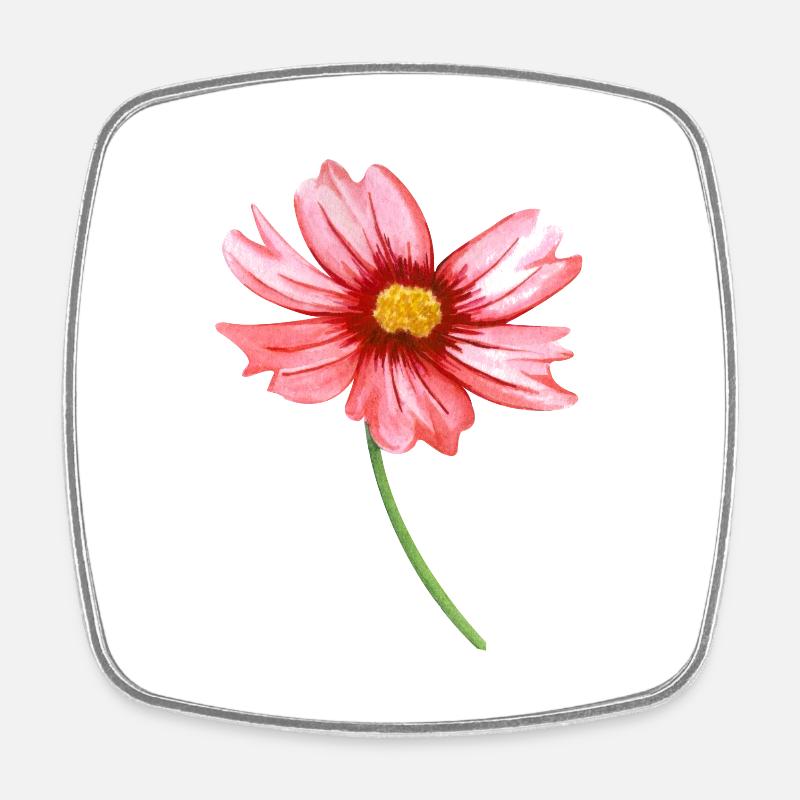 fleur - Magnet carré - blanc