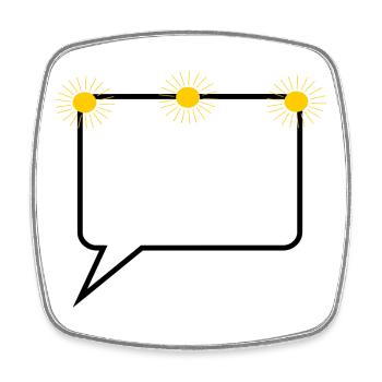 Speech bubble comic sun text design yourself - Square fridge magnet - white - Front