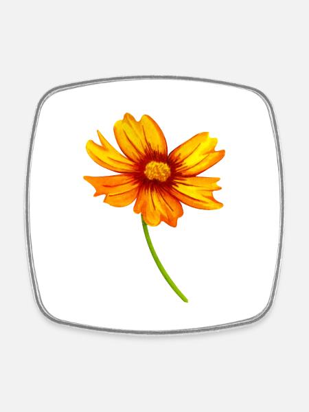 fleur - Magnet carré - blanc