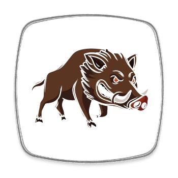 Wütendes Wildschwein Cartoon Druck - Viereckiger Kühlschrankmagnet - Weiß - Vorne