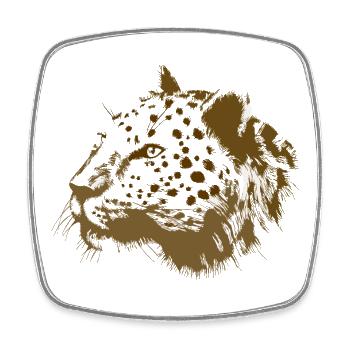 Animal lion head in digital style - Square fridge magnet - white - Front