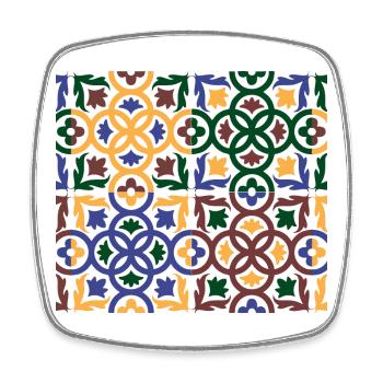 Tiles andalou 3 (masque de visage) - Magnet carré - blanc - Devant