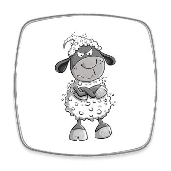 Nö Schaf I Nein Statement Comic Tiermotiv Fun - Viereckiger Kühlschrankmagnet - Weiß - Vorne