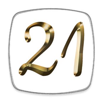 21 year old 21 year old gold 21st birthday gift - Square fridge magnet - white - Front