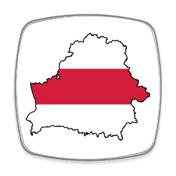 Silhouette of Belarus - Viereckiger Kühlschrankmagnet - Weiß - Vorne