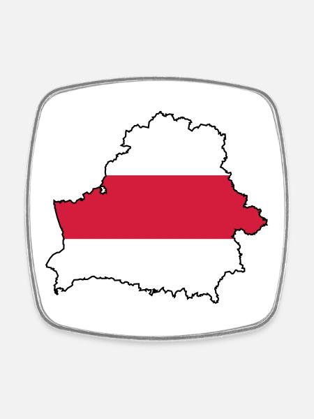 Silhouette of Belarus - Square fridge magnet - white