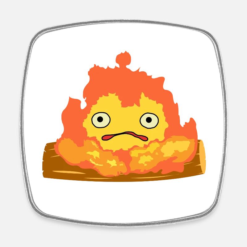 Calcifer - Square fridge magnet - white