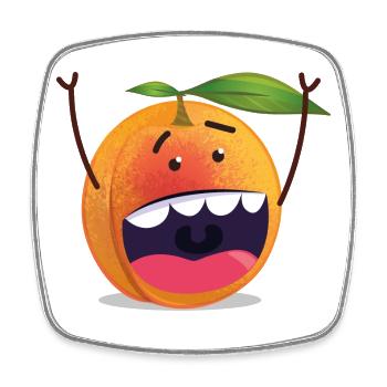 Cool Apricot | Comic Drawing - Square fridge magnet - white - Front