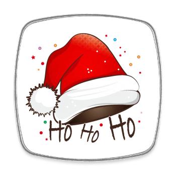Weihnachtsmütze für Santa Claus zum Weihnachtsfest - Viereckiger Kühlschrankmagnet - Weiß - Vorne